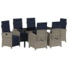 Zahradní jídelní souprava 7 pcs Šedá polyratan 3380362
