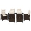 Zahradní jídelní souprava 7 pcs Hnědá polyratan 3380383