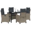 Zahradní jídelní souprava 5 pcs Šedá polyratan 3380388