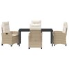 Zahradní jídelní souprava 5 pcs Béžová polyratan 3380396