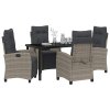 Zahradní jídelní souprava 5 pcs Šedá polyratan 3380437