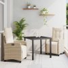 Zahradní jídelní souprava 3 pcs Béžová polyratan 3380442
