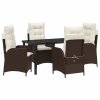 Zahradní jídelní souprava 5 pcs Hnědá polyratan 3380493