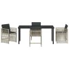 Zahradní jídelní souprava 5 pcs Světle šedá Poly ratan 3380666