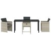 Zahradní jídelní souprava 5 pcs Světle šedá polyratan 3380707
