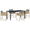 Zahradní jídelní souprava 5 pcs Béžová polyratan 3380739