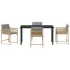 Zahradní jídelní souprava 5 pcs Béžová polyratan 3380766