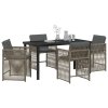 Zahradní jídelní souprava 5 pcs Šedá polyratan 3380778