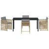 Zahradní jídelní souprava 5 pcs Béžová polyratan 3380795
