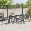 Zahradní jídelní souprava 5 pcs Šedá polyratan 3380885
