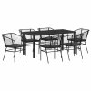 Zahradní jídelní souprava 7 pcs Černá polyratan 3380908