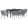 Zahradní jídelní souprava 7 pcs Šedá Poly ratan 3380936