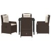Zahradní jídelní souprava 5 pcs Hnědá polyratan 3380947