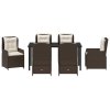 Zahradní jídelní souprava 7 pcs Hnědá polyratan 3380950