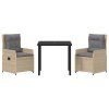 Zahradní jídelní souprava 3 pcs Béžová polyratan 3380960