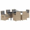 Zahradní jídelní souprava 7 pcs Béžová polyratan 3380964