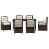 Zahradní jídelní souprava 7 pcs Hnědá polyratan 3380992