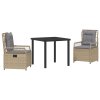 Zahradní jídelní souprava 3 pcs Béžová polyratan 3381002