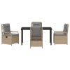 Zahradní jídelní souprava 5 pcs Béžová polyratan 3381004