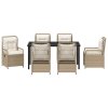 Zahradní jídelní souprava 7 pcs Béžová polyratan 3381013