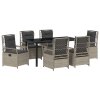 Zahradní jídelní souprava 7 pcs Světle šedá polyratan 3381020