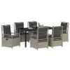 Zahradní jídelní souprava 7 pcs Světle šedá polyratan 3381020