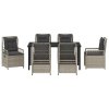 Zahradní jídelní souprava 7 pcs Světle šedá polyratan 3381020