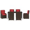 Zahradní jídelní souprava 7 pcs Hnědá Poly ratan 3381027