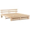 Rám postele s čelo Hnědá 200 x 200 cm Masivní borové dřevo 3382262