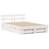 Rám postele s čelo Bílá 150 x 200 cm Masivní borové dřevo 3382272