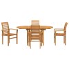 Zahradní jídelní souprava 5 pcs Hnědá Masivní teakové dřevo 3383946
