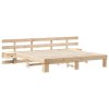 Rám postele s čelo Hnědá 200 x 200 cm Masivní borové dřevo 3385676