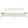 Rám postele s čelo Bílá 200 x 200 cm Masivní borové dřevo 3385749