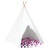 Teepee stan Bílá 120 x 120 x 150 cm Textil a Plast 3385872