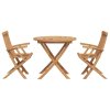 Zahradní jídelní souprava 3 pcs Hnědá Masivní teakové dřevo 3385964