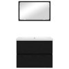 Sada koupelnového nábytku 3 pcs Černý dub Kompozitní dřevo 3393502