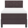 Postel boxspring s matrací Tmavě hnědá 80 x 200 cm textil 3338723