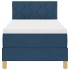 Postel s boxspringem s matrací s čelo Modrá 80 x 200 cm textil 3338957