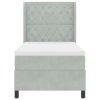 Postel s boxspringem s čelo Světle šedá 100 x 200 cm samet 3341942