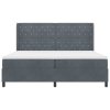 Postel s boxspringem s čelo Tmavě šedá 200 x 200 cm samet 3341973