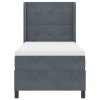 Postel s boxspringem s čelo Tmavě šedá 80 x 200 cm samet 3341979