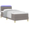 LED box pružinová postel s matrací Taupe 80 x 200 cm textil 3342398