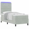 LED box pružinová postel s čelo Světle šedá 80 x 200 cm textil 3343208
