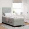 LED box pružinová postel s čelo Světle šedá 80 x 200 cm textil 3343208