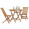 Zahradní jídelní souprava 3 pcs Hnědá Masivní teakové dřevo 3385962