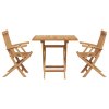 Zahradní jídelní souprava 3 pcs Hnědá Masivní teakové dřevo 3385966