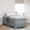 Rám postele s matrací Světle šedá 100 x 200 cm textil 3399166