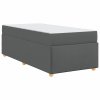 Rám postele s matrací Tmavě šedá 90 x 200 cm textil 3399329