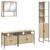 Sada koupelnového nábytku 4 pcs dub sonoma Dřevotříska a kov 3399395