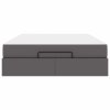 Rám postele s matrací s matrací Šedá 140 x 200 cm Umělá kůže 3399431